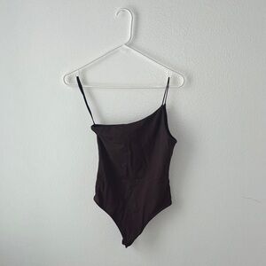 Babaton Brown One Shoulder Bodysuit